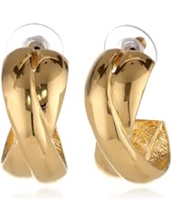 T Tahari "Essentials" Criss Cross Hoop Earrings