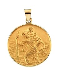 18K Yellow Gold St. Christopher Medal - 24.50mm -- LIFETIME WARRANTY