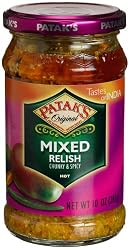 Patak's Mixed Relish, Hot, 10-Ounce Glass Jars (Pack of 6)