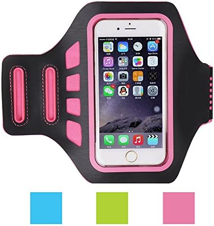 VAMVAZ 4.7" 5.1" Inches iPhone 6 /6S Galaxy S6 /S6 Edge /S5 /S4 Sports Running Armband-Great for Running or any Fitness Activity Sweat Proof-Build in Key+Id+Credit Cards & Money Holder(Hot Pink)