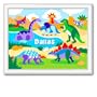 Olive Kids Dinosaurland Large Framed Art- Gloss White Frame