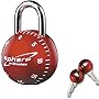 Master Lock 2076DAST Sphero Combination Lock with Key Access in Red, Blue, Purple, or Light Blue, 1-Pack