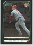2008 Bowman Draft Chrome Baseball Cards # BDP11 Jay Bruce (RC - Rookie Card) Cincinnati Reds - MLB Trading Card in a Protective Display Case