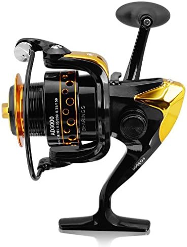 Mcoley Collapsible Handle Spinning Fishing Reel 5.5:1 Gear Ratio 12+1 Ball Bearings for 3000 Series