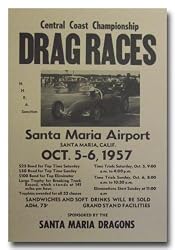 1957 Santa Maria Drag Racing Program Poster Print
