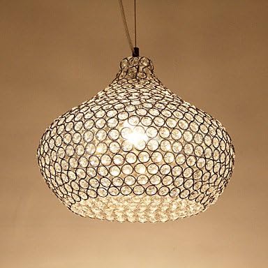 40W Crystal Pendent Light in Metal Ring Feature