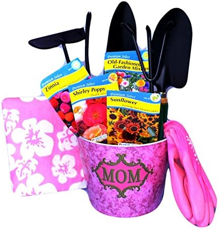Mother's Day Garden Flower Pot with Flower Seeds, Gloves, Gift Bag, 5-piece Garden Tools Gift Set-13 Pieces