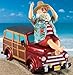 Dept 56 Clothtique Possible Dreams *Wooden It Be Nice* Santa on the Beach Going Surf Boarding