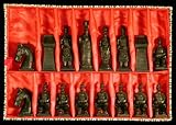 EXP Handmade Black & White Chinese Qin Dynasty Bone Chess Set