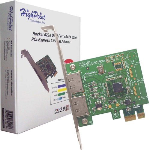 HighPoint Rocket 622 Speichercontroller 2 Sender Kanal eSATA-600 Low Profile PCIe x1 Preisvergleich