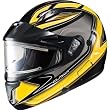 HJC Zader with Electric Shield Men's CL-Max II Snocross Snowmobile Helmet w/ Free B&F Heart Sticker Bundle - MC-3