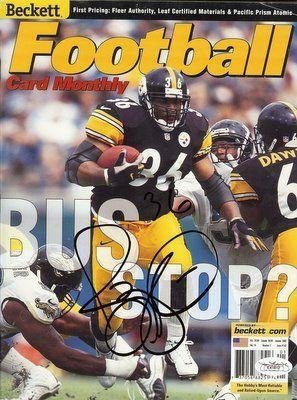 Jerome Bettis Steelers Signed 2002 Beckett Magazine JSA - Autographed NFL Magazines