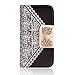 ABC(TM) Black Fresh Cute Flip Wallet Leather Case Cover+Case Bag Straps for Samsung Galaxy S5 i9600