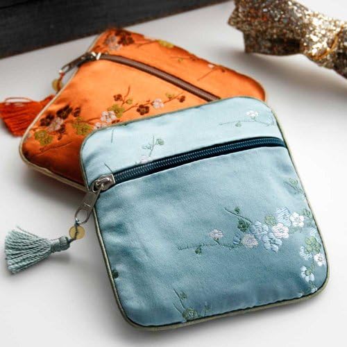 Tasseled Coin Pouch - Silk Brocade