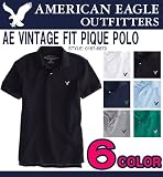 アメリカンイーグル メンズ 半袖 鹿の子ポロシャツ AE VINTAGE FIT PIQUE POLO