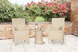 Oxford Natural Outdoor Rattan Garden Bistro 2 Seat Table Set