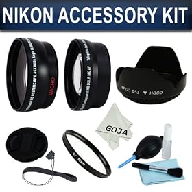 Essential Accessory Kit for NIKON DSLR (D5100 D3100 D40 D60 D90 D3000 D5000 D7000) -... by Goja