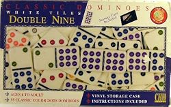 Classic Dominoes Double Nine- (55) White Tiles