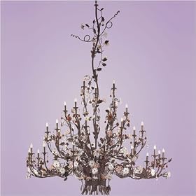 ELK Lighting 7049-33 Cristallo Fiore 33 Light Large Foyer Chandelier in Deep Rust with... by Elk