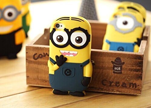 Cute Despicable Me 2 for Minions Soft Gel Rubber Silicone Phone Protection Case Cover for Iphone 5 5s (Two Eyes Darkblue)