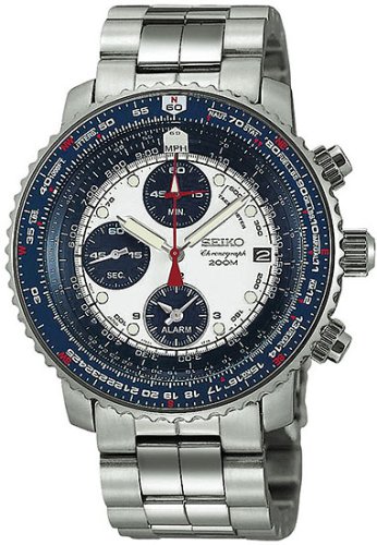 Seiko Mens SNA413 Flight Computer Chronograph Watch