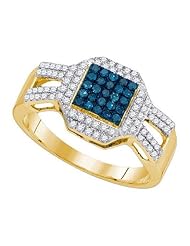 0.40CTW BLUE DIAMOND FASHION RING