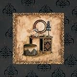 Vintage Vanity I MUSEUM WRAP CANVAS Print With Added Heavy BRUSHSTROKES Gregory Gorham 12x12