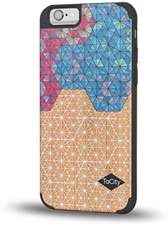 iPhone 6 Case,TaCity® Style 3 Natural Bamboo Case for iPhone 6 -Traveler Wooden Cover+9H Tempered Glass Screen Protector