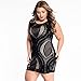 ZKESS Women's Club Party Lace Party Club Bodycon Dress Large Size Black 1