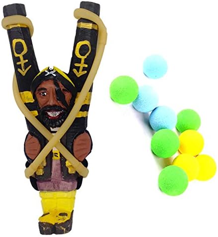 Cool Pirate Carved Wood Slingshot Childrens Slingshot Set