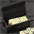 Travel Domino Game Set in Black Leather Case