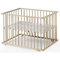 Schardt 02 004 00 03 091 - Laufgitter Uno 75 x 100 cm, Buche Massivholz ge�lt, inklusive H�henverstellung, 2 Rollen, phtalatfrei beschichteter Folienboden