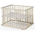Schardt 02 004 00 03 091 - Laufgitter Uno 75 x 100 cm, Buche Massivholz ge�lt, inklusive H�henverstellung, 2 Rollen, phtalatfrei beschichteter Folienboden