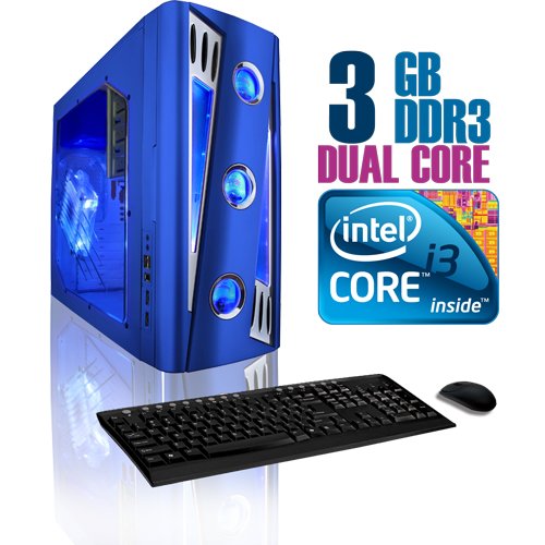 CybertronPC X-Cruiser 2 CIAN1120SUP, Blue, Intel Core i3 Dual Core 2.93GHz, 3GB DDR3, 500GB Hard Drive, DVDRW w/LightScribe, Radeon HD4350, All-In-One Card Reader, 400 Watt Power Supply, Windows 7 Home Premium 32-bit, 1 Year Parts & Labor Warranty