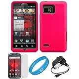 Hot Pink Premium Soft Silicone Skin Cover for Verizon Wireless Droid Bionic ....
