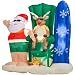 Santa Lifeguard Surfboard5 Ft. Animated Christmas Airblown Inflatable