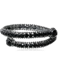 ABS By Allen Schwartz "Deco Delight" Jet Color Crystal Coil Bracelet, 3"