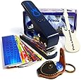 Pick-a-Palooza DIY Guitar Pick Punch Mega Gift Pack - The Premium Pick Maker - Leather Key Chain Pick Holder, 15 Pick Strips and a Guitar File - Blue