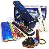 Pick-a-Palooza DIY Guitar Pick Punch Mega Gift Pack - The Premium Pick Maker - Leather Key Chain Pick Holder, 15 Pick Strips and a Guitar File - Blue