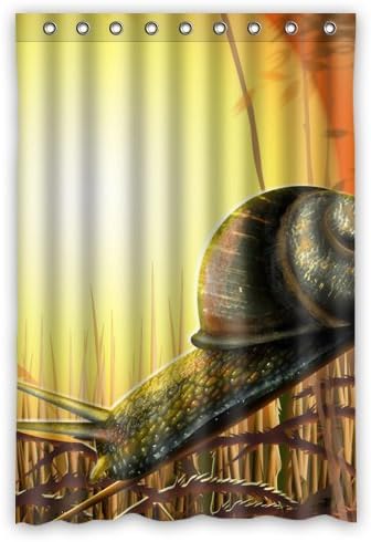 Shower Curtain Artistic Designer From Mr Kill Designs Stylish, Decorative, Unique, Cool, Fun, Funky Bathroom - 48"(W)x 72"(H) Sunset Snails