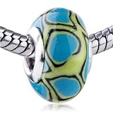 Pugster Pandora Style Bead Turquoise Olive European Charm Bead Fits Pandora Bracelet