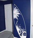 Vinyl Wall Art Decal Sticker Beach Paradise Surfboard 6ft Tall