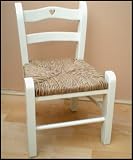 Childs Rattan Sweetheart Chair ~ White