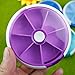 Meta-U Round Plastic 7 Days Rotating Pills Dispenser Box (Purple)
