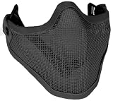 Matrix Iron Face Carbon Steel Striker Metal Mesh Lower Half Mask (Black)