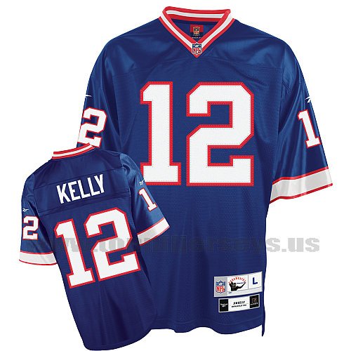 Jim Kelly #12 Blue Buffalo Bills Reebok NFL Premier All Stitched Replica Jersey - XXX-LARGE