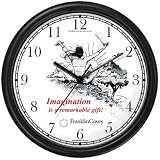 Habit 1 - Imagination Is (English Text) - Wall Clock from THE 7 HABITS - CLOCK COLLECTION by WatchBuddy Timepieces (White Frame)