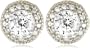 Platinum Plated Sterling Silver "100 Facets Collection" Round Cubic Zirconia Antique-Style Earrings
