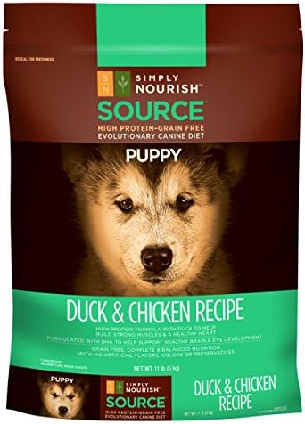 Simply Nourish SOURCE Puppy Food - Grain Free, High Protein, Duck & Chicken, 11lb