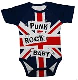 baby clothes uk:Punk Rock UK United Kingdom Flag Baby Creeper Romper